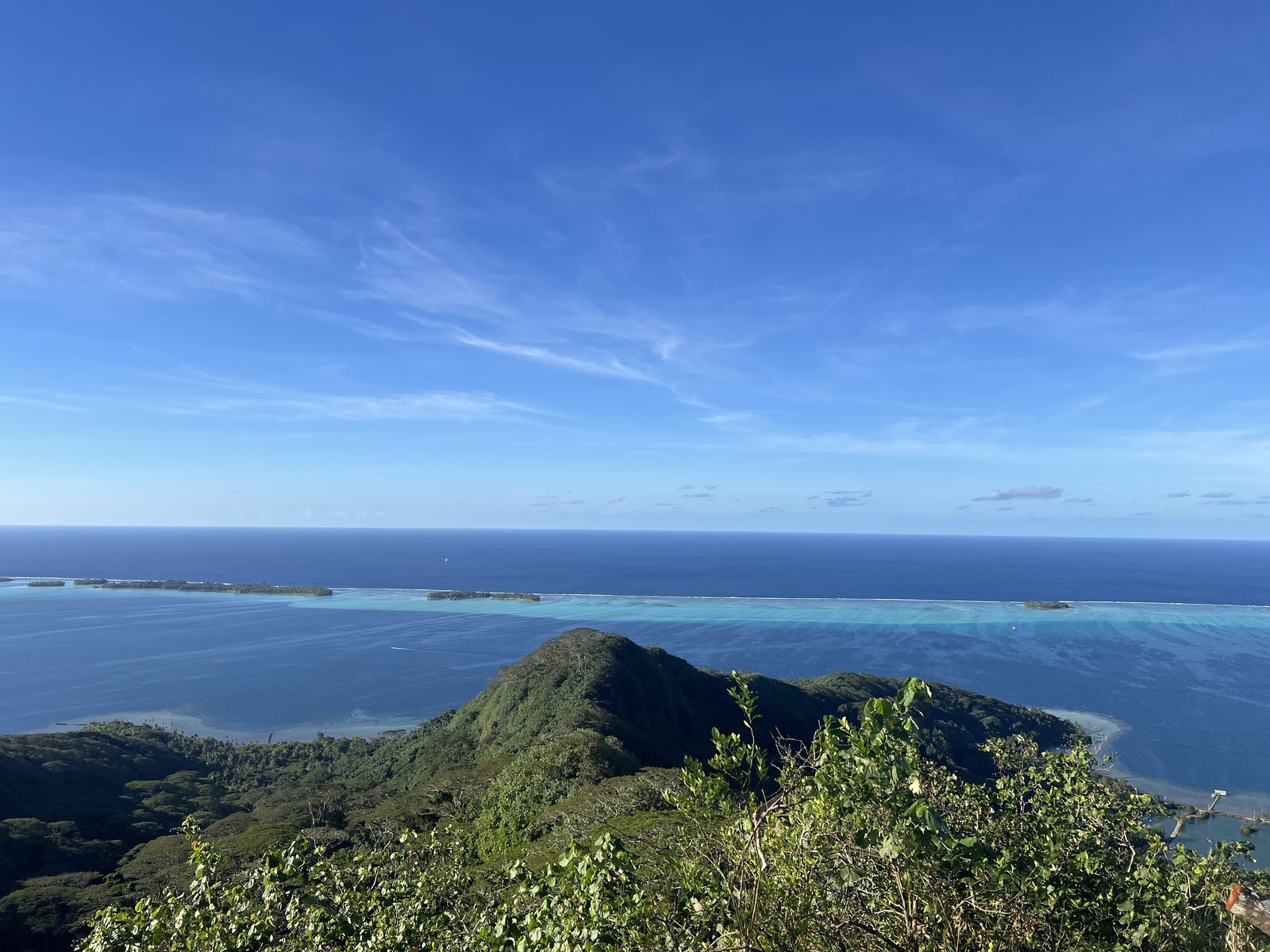 Taha'a's lagoon, motu and the open ocean beyond